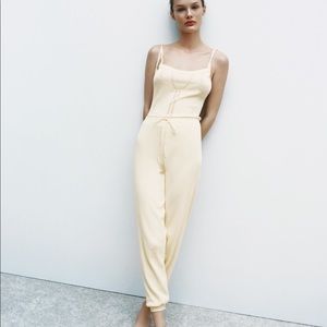New with tags Zara Cream long jumpsuit